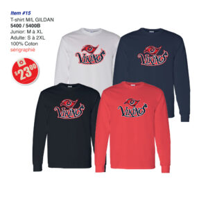 Items 15 Vikings T-Shirt ML Gildan 5400 5400B 2025